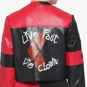 DC Comics Suicide Squad Harley Quinn M Live Fast Die Clown Girls Jacket Cosplay